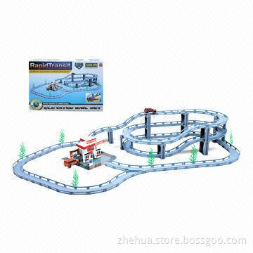 Plastic DIY building block toy electric track